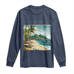 Gulf of Mexico Forever Long Sleeve Shirt Retro Beach TS02 Navy Print Your Wear