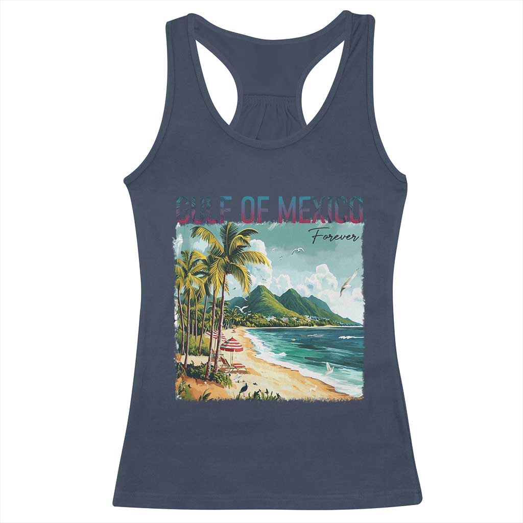 Gulf of Mexico Forever Racerback Tank Top Retro Beach TS02 Navy Print Your Wear