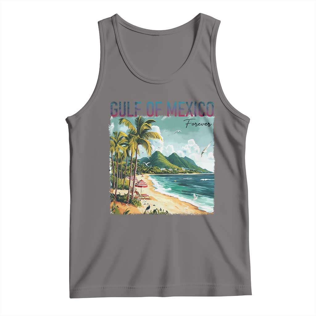 Gulf of Mexico Forever Tank Top Retro Beach TS02 Deep Heather Print Your Wear