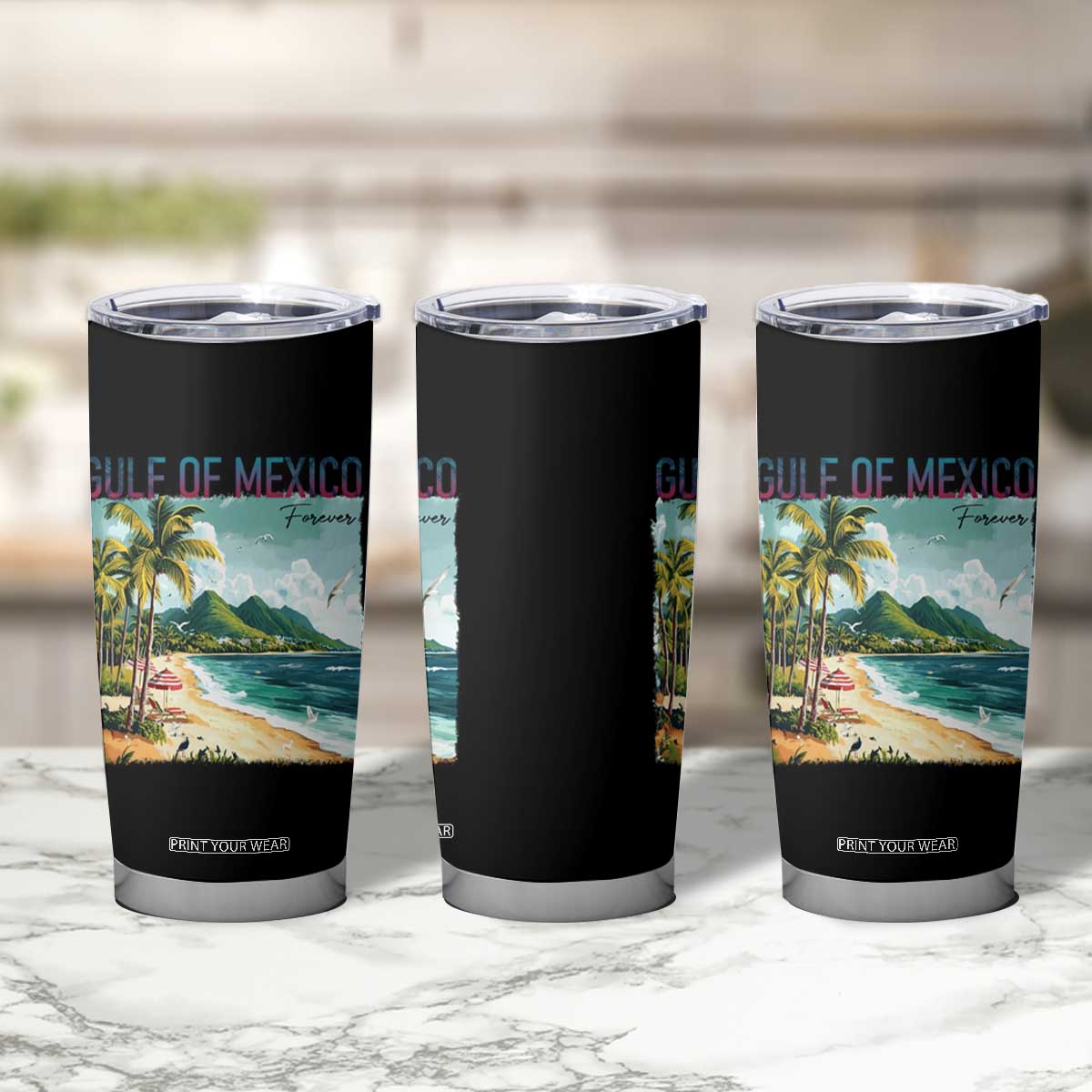 Gulf of Mexico Forever Tumbler Cup Retro Beach TS02 Print Your Wear