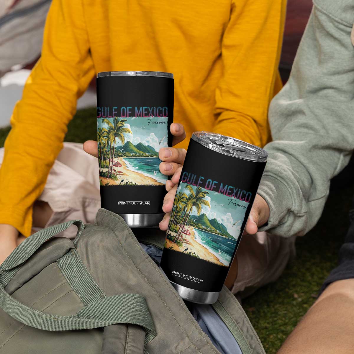 Gulf of Mexico Forever Tumbler Cup Retro Beach TS02 Print Your Wear