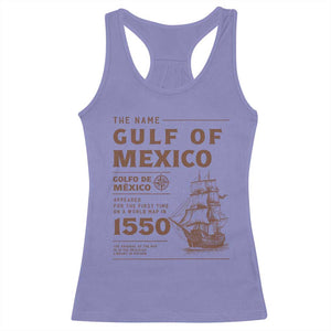 Gulf of Mexico Name Origin 1550 Racerback Tank Top Sailing Ship Retro Vintage TS02 Violet Print Your Wear
