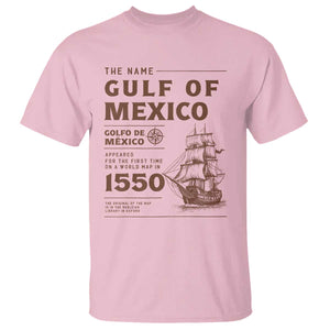 Gulf of Mexico Name Origin 1550 T Shirt Sailing Ship Retro Vintage TS02 Light Pink Print Your Wear