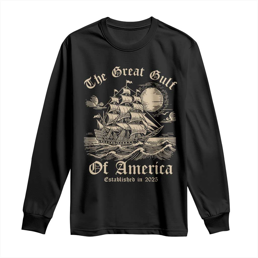 The Great Gulf Of America Long Sleeve Shirt Established in 2025 TS02 Black Print Your Wear