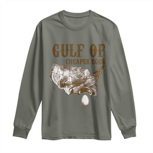 Gulf of Cheaper Eggs Long Sleeve Shirt Gulf of Mexico TS02 Military Green Print Your Wear