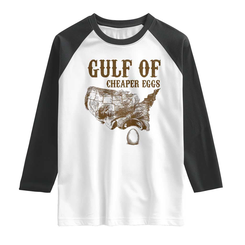 Gulf of Mexico Eggs Raglan Shirt TS02 White Black Print Your Wear
