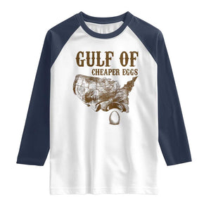 Gulf of Mexico Eggs Raglan Shirt TS02 White Navy Print Your Wear