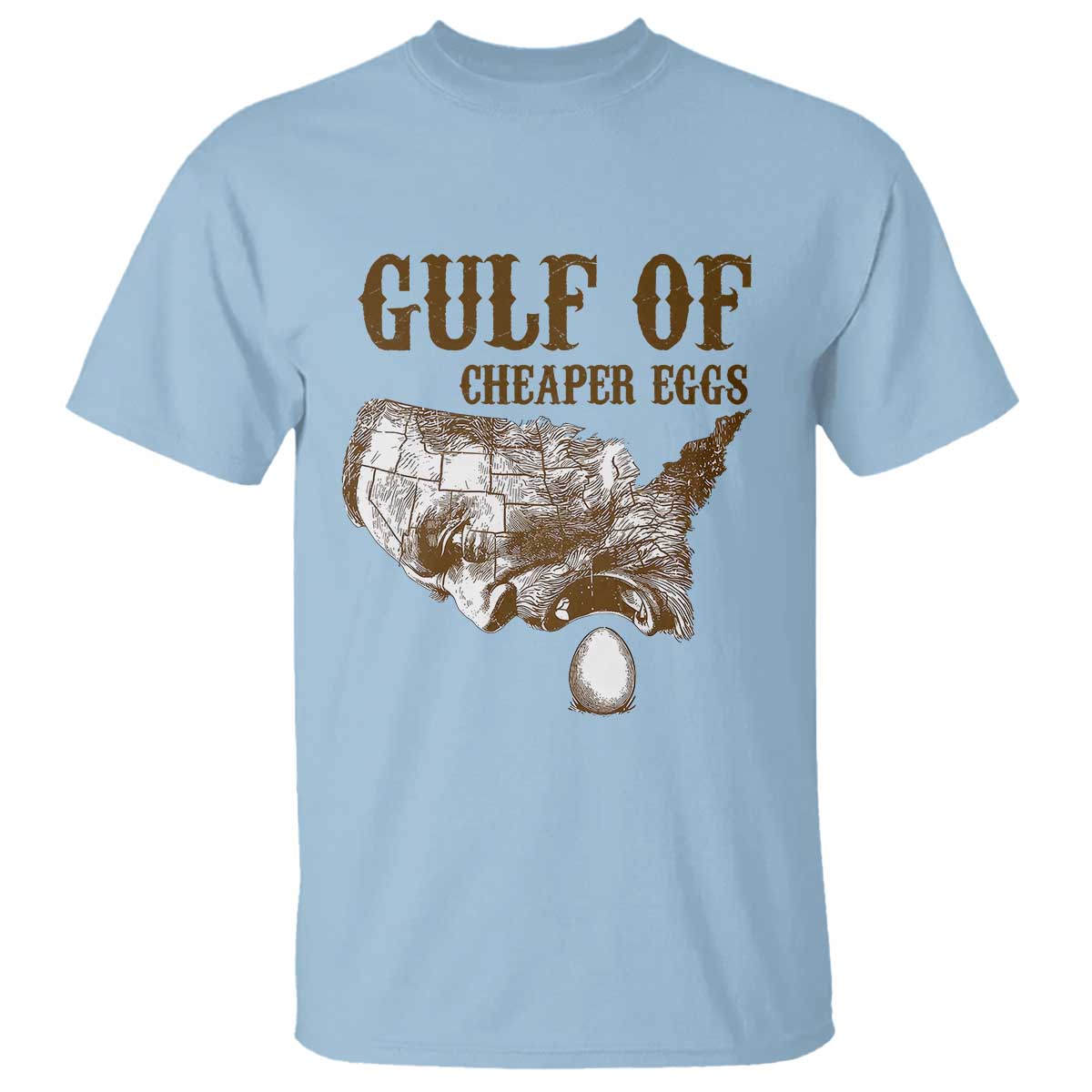 Gulf of Mexico Eggs T Shirt TS02 Light Blue Print Your Wear