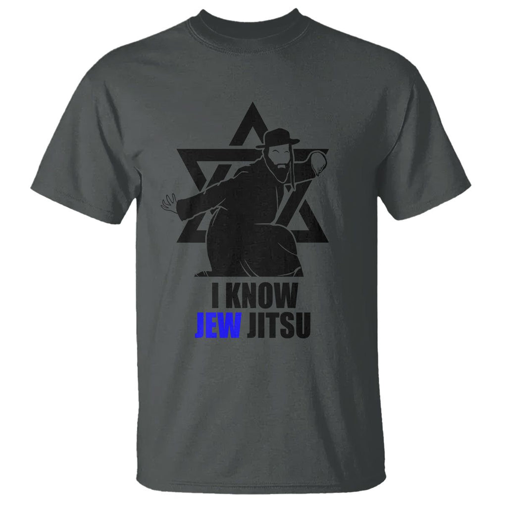 Funny Jiu Jitsu T Shirt I Know Jew Jitsu Jewish Martial Arts Pun Joke TS02 Dark Heather Printyourwear