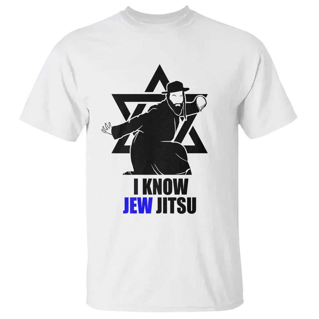 Funny Jiu Jitsu T Shirt I Know Jew Jitsu Jewish Martial Arts Pun Joke TS02 White Printyourwear