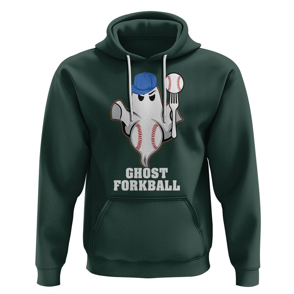 Funny Baseball Hoodie Ghost Forkball TS02 Dark Forest Green Printyourwear