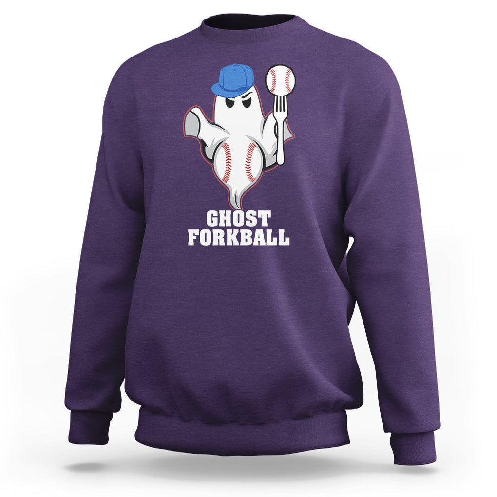 Funny Baseball Sweatshirt Ghost Forkball TS02 Purple Printyourwear