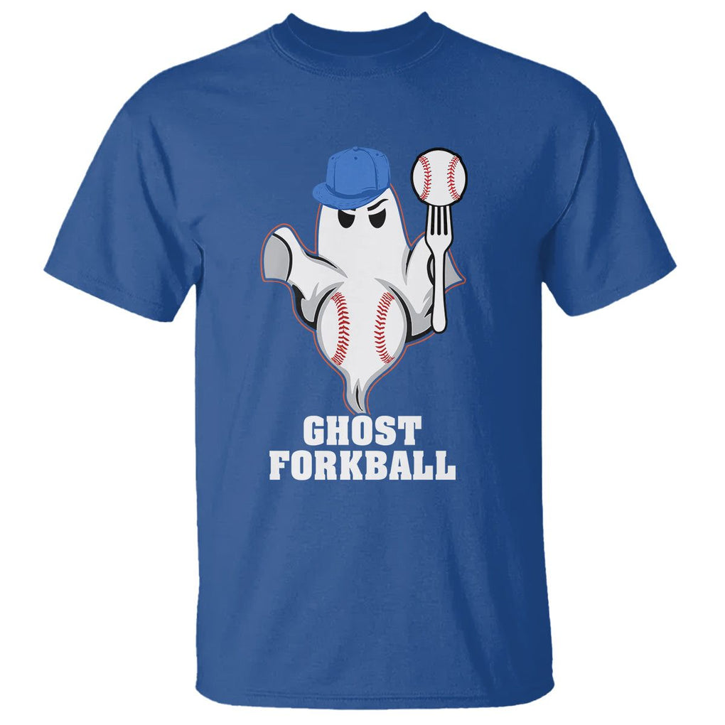 Funny Baseball T Shirt Ghost Forkball TS02 Royal Blue Printyourwear