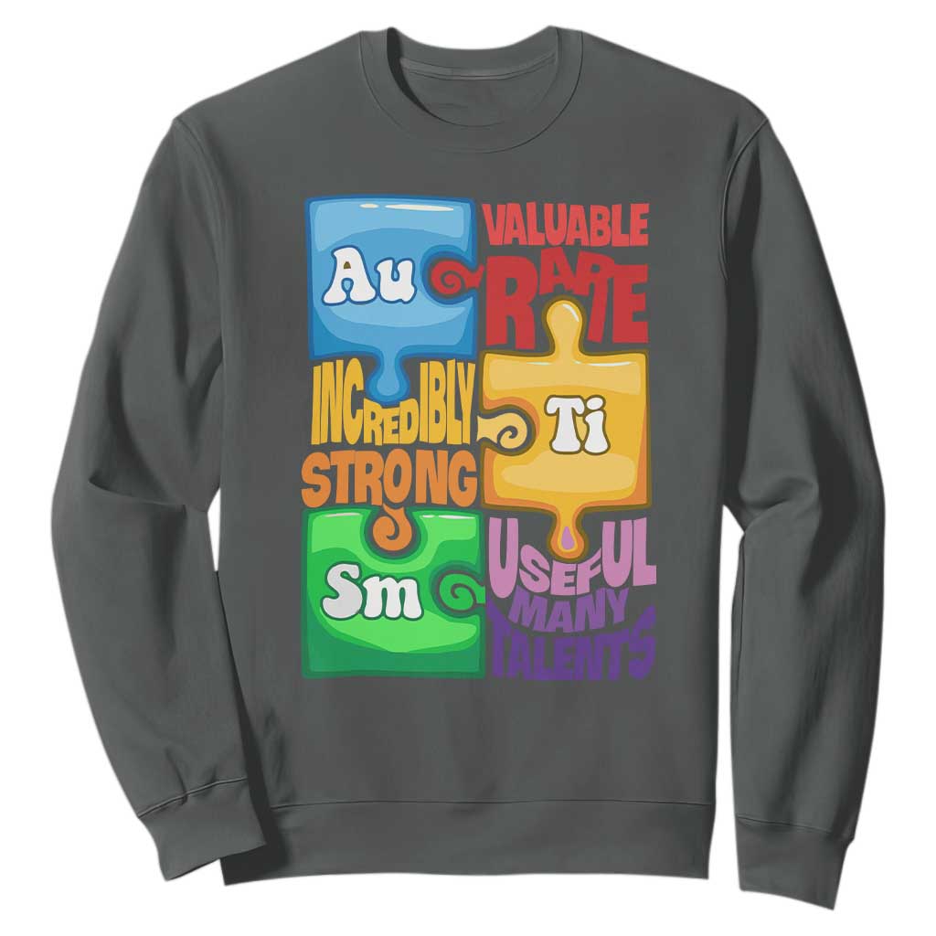 Puzzle Autism Definition Sweatshirt Support Understand Love Accept Embrace Neurodiversity TS02 Dark Heather Printyourwear