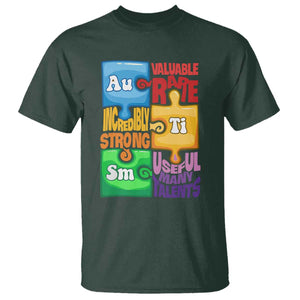Puzzle Autism Definition T Shirt Support Understand Love Accept Embrace Neurodiversity TS02 Dark Forest Green Printyourwear