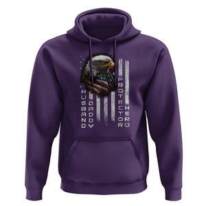 Veteran Dad American Eagle Hoodie Husband Daddy Protector Hero US Flag TS02 Purple Print Your Wear
