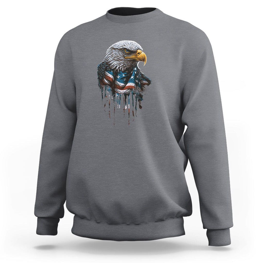 Patriotic American Eagle Sweatshirt 4th Of July US Flag TS02 Charcoal Print Your Wear