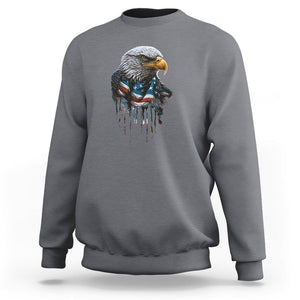 Patriotic American Eagle Sweatshirt 4th Of July US Flag TS02 Charcoal Print Your Wear
