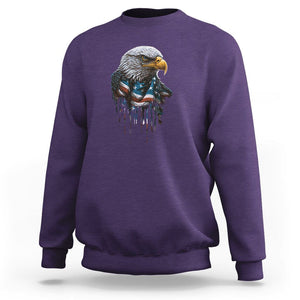 Patriotic American Eagle Sweatshirt 4th Of July US Flag TS02 Purple Print Your Wear