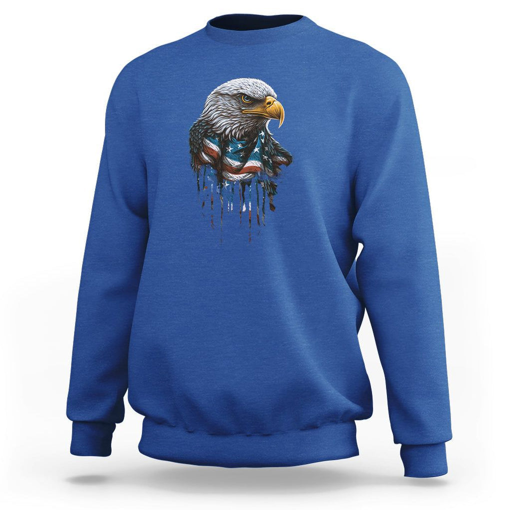 Patriotic American Eagle Sweatshirt 4th Of July US Flag TS02 Royal Blue Print Your Wear