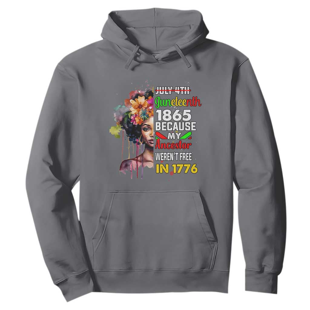 Juneteenth 1865 Hoodie Because My Ancestor Weren't Free In 1776 Afro Black Queen TS02 Charcoal Print Your Wear