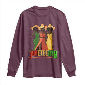 Juneteenth 1865 Long Sleeve Shirt Beautiful Black Women Melanin TS02 Maroon Print Your Wear