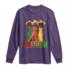 Juneteenth 1865 Long Sleeve Shirt Beautiful Black Women Melanin TS02 Purple Print Your Wear