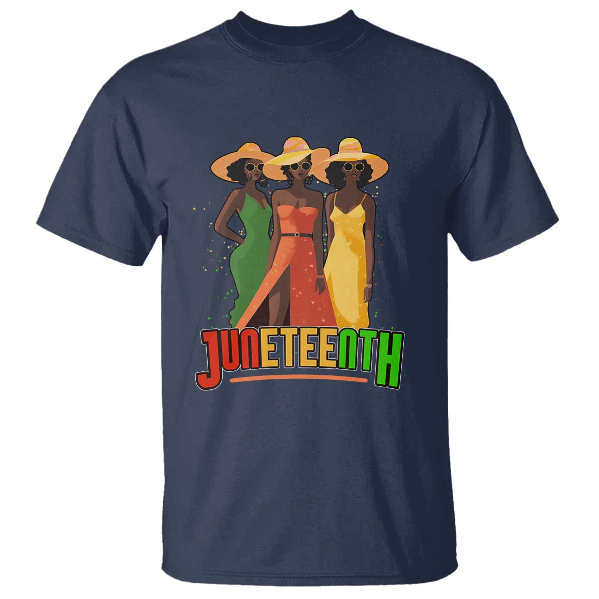 Juneteenth 1865 T Shirt Beautiful Black Women Melanin TS02 Navy Print Your Wear