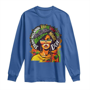 Afro Black Queen Magic Long Sleeve Shirt Beautiful Strong Melanin Poppin' Choc-lit Dope TS02 Royal Blue Print Your Wear