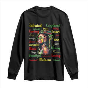 Melanin Locs Girl Long Sleeve Shirt Dreadlock Black Pride African American TS02 Black Print Your Wear