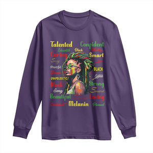 Melanin Locs Girl Long Sleeve Shirt Dreadlock Black Pride African American TS02 Purple Print Your Wear