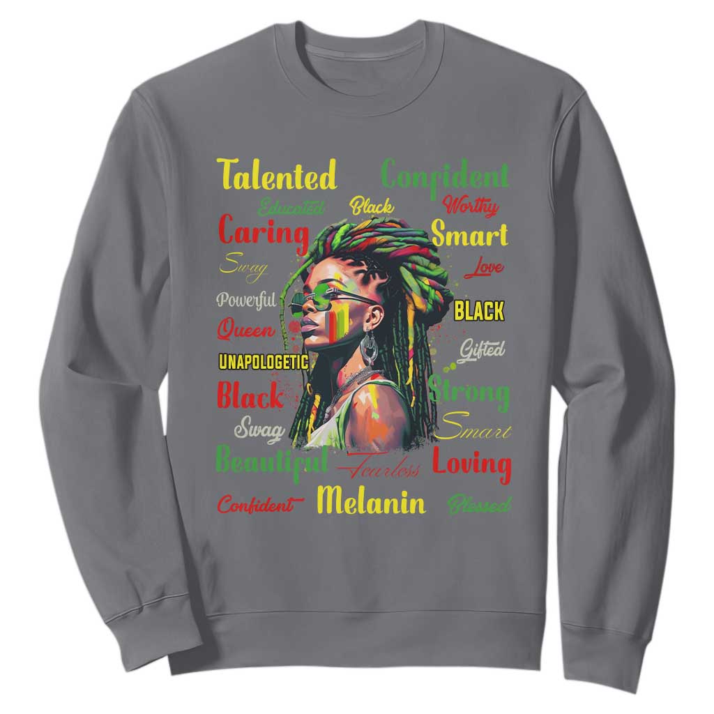 Juneteenth 1865 Sweatshirt Afro Melanin Locs Girl African American History TS02 Charcoal Print Your Wear