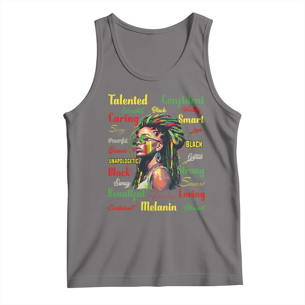 Melanin Locs Girl Tank Top Dreadlock Black Pride African American TS02 Deep Heather Print Your Wear