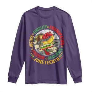 Juneteenth 1865 Long Sleeve Shirt Freedom Justice Equality Emancipation Resilience Independence Day TS02 Purple Print Your Wear