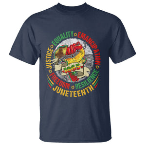 Juneteenth 1865 T Shirt Freedom Justice Equality Emancipation Resilience African American History TS02 Navy Print Your Wear