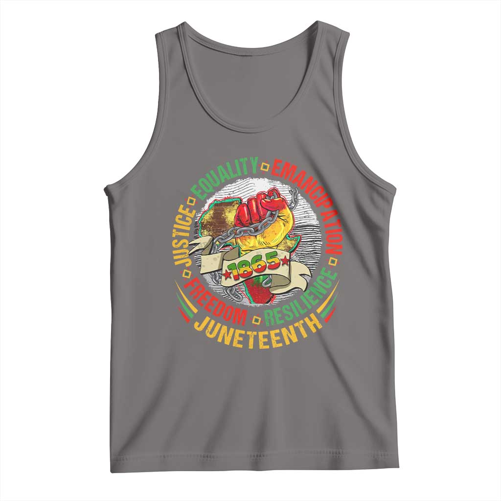 Juneteenth 1865 Tank Top Freedom Justice Equality Emancipation Resilience Independence Day TS02 Deep Heather Print Your Wear