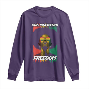 Juneteenth 1865 Freedom Long Sleeve Shirt Afro Melanin Woman African American Dripping TS02 Purple Print Your Wear