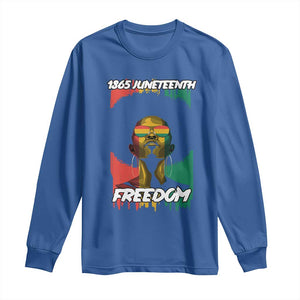 Juneteenth 1865 Freedom Long Sleeve Shirt Afro Melanin Woman African American Dripping TS02 Royal Blue Print Your Wear