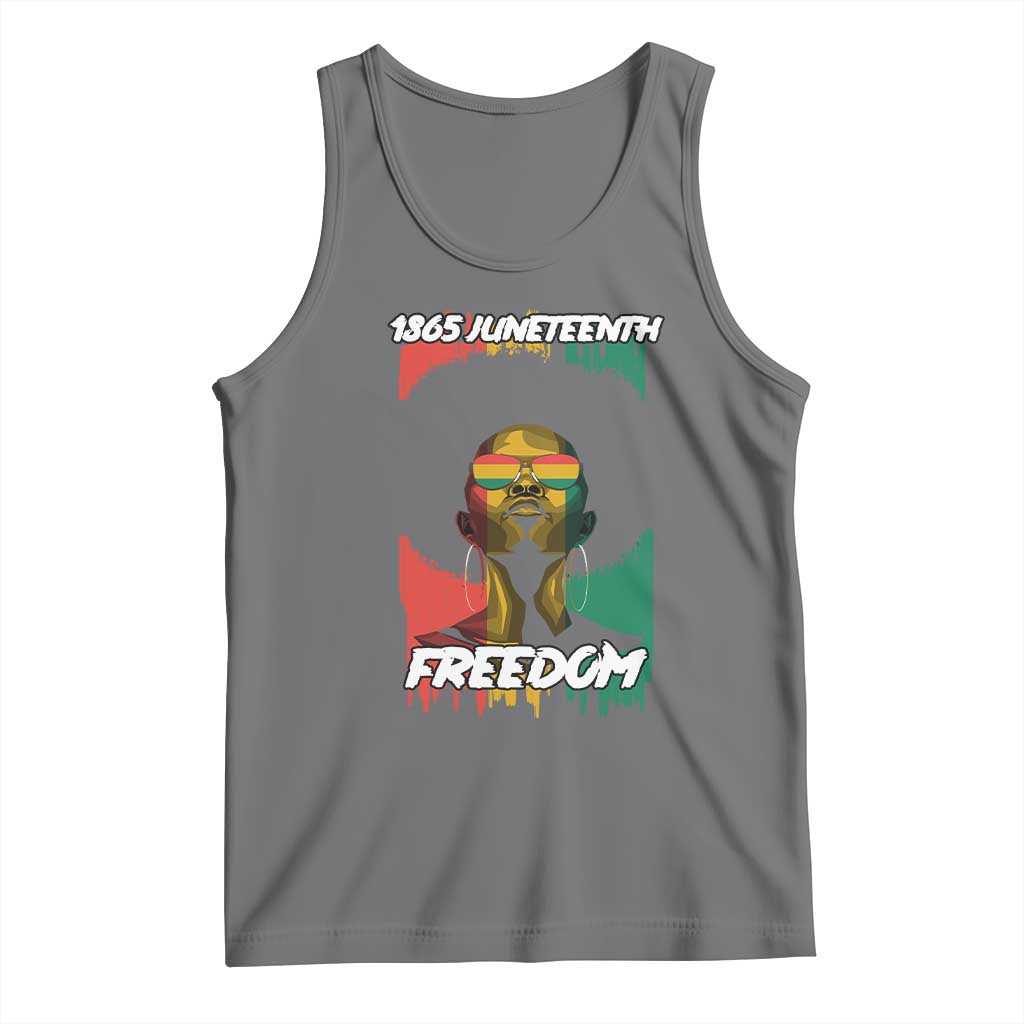 Juneteenth 1865 Freedom Tank Top Afro Melanin Woman African American Dripping TS02 Black Heather Print Your Wear