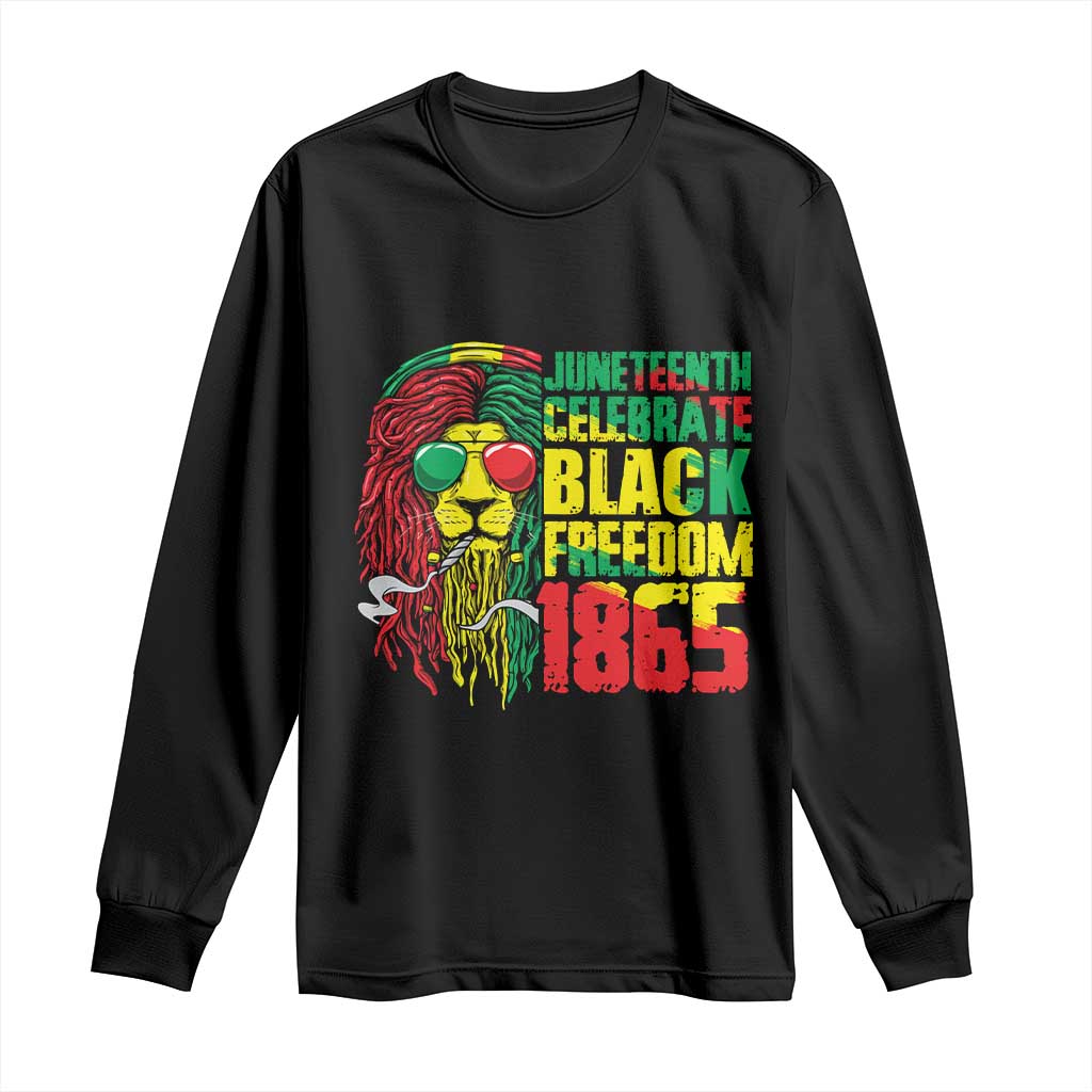 Juneteenth Long Sleeve Shirt Celebrate Black Freedom 1865 Dope Dreadlocks Lion Locs Rasta Hair TS02 Black Print Your Wear