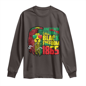 Juneteenth Long Sleeve Shirt Celebrate Black Freedom 1865 Dope Dreadlocks Lion Locs Rasta Hair TS02 Dark Chocolate Print Your Wear