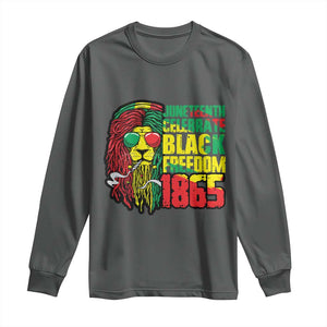 Juneteenth Long Sleeve Shirt Celebrate Black Freedom 1865 Dope Dreadlocks Lion Locs Rasta Hair TS02 Dark Heather Print Your Wear