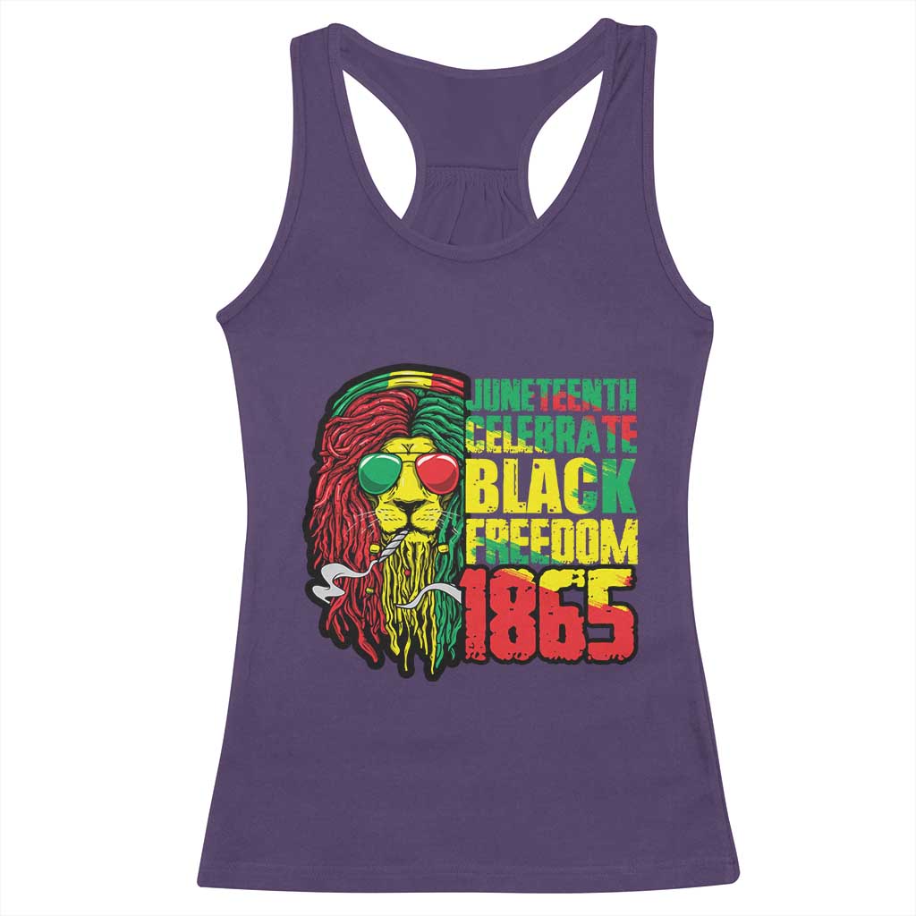 Juneteenth Racerback Tank Top Celebrate Black Freedom 1865 Dope Dreadlocks Lion Locs Rasta Hair TS02 Purple Print Your Wear