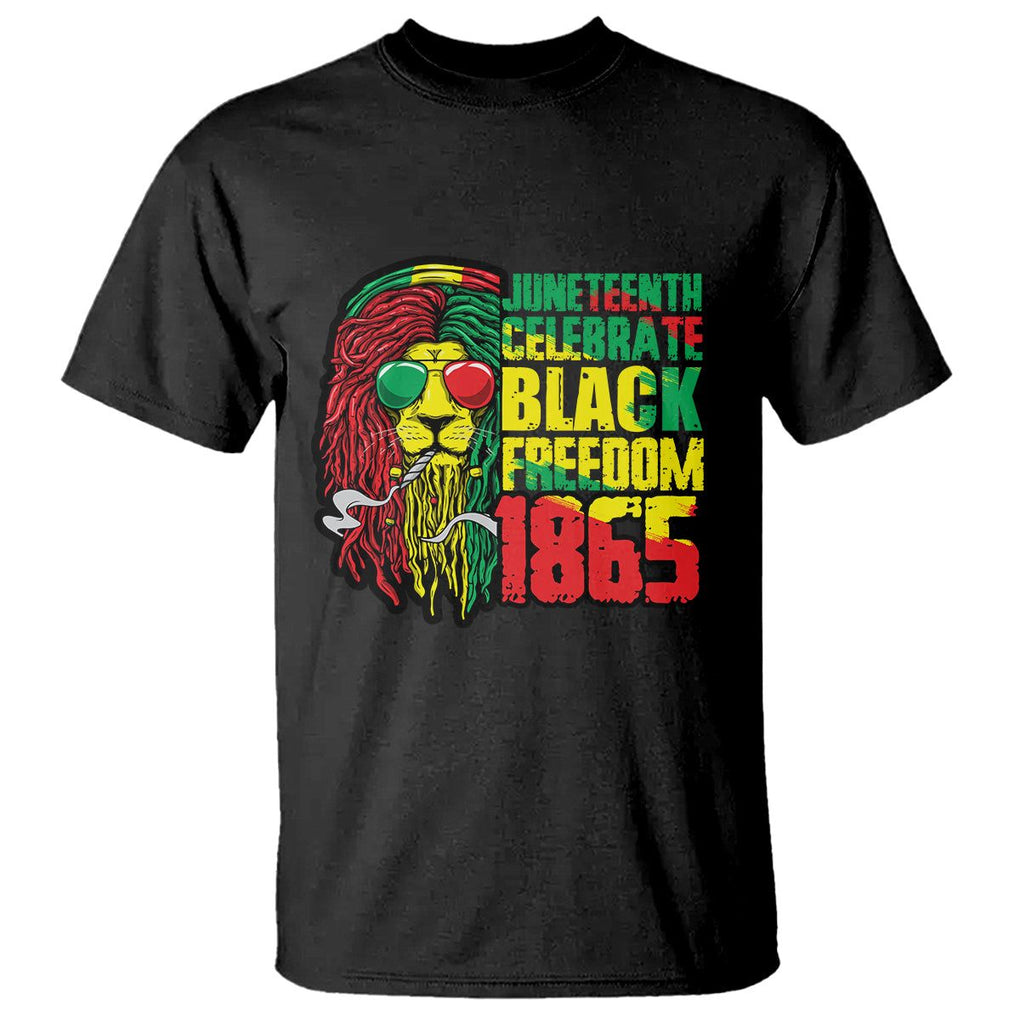 Juneteenth T Shirt Celebrate Black Freedom 1865 Dope Dreadlocks Lion Locs Rasta Hair TS02 Black Print Your Wear