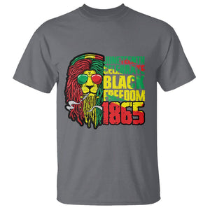 Juneteenth T Shirt Celebrate Black Freedom 1865 Dope Dreadlocks Lion Locs Rasta Hair TS02 Charcoal Print Your Wear