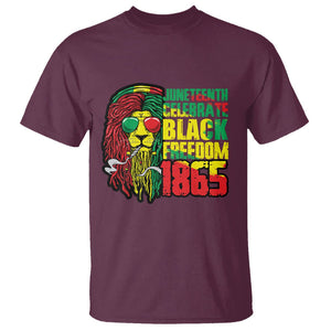 Juneteenth T Shirt Celebrate Black Freedom 1865 Dope Dreadlocks Lion Locs Rasta Hair TS02 Maroon Print Your Wear