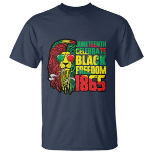 Juneteenth T Shirt Celebrate Black Freedom 1865 Dope Dreadlocks Lion Locs Rasta Hair TS02 Navy Print Your Wear