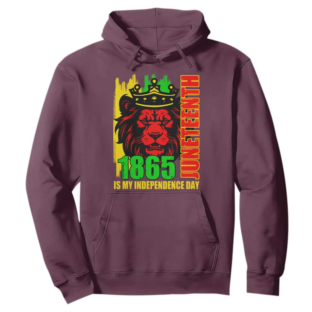 Juneteenth 1865 Is My Independence Day Hoodie Cool Lion King TS02 Maroon Print Your Wear
