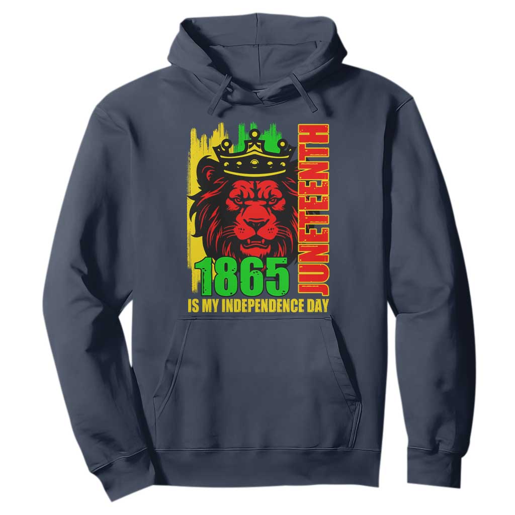 Juneteenth 1865 Is My Independence Day Hoodie Cool Lion King TS02 Navy Print Your Wear