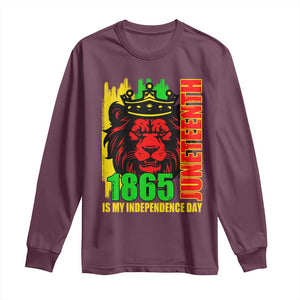 Juneteenth 1865 Is My Independence Day Long Sleeve Shirt Freedom Lion King TS02 Maroon Print Your Wear